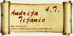 Andrija Tijanić vizit kartica